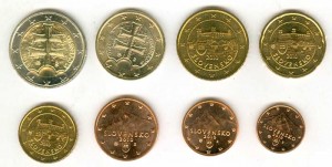 Euro coin set Slovakia different years price, composition, diameter, thickness, mintage, orientation, video, authenticity, weight, Description