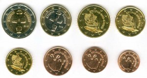 Euro coins set Cyprus 2016 price, composition, diameter, thickness, mintage, orientation, video, authenticity, weight, Description