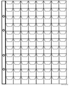 Sheet for coins, for 88 coins, size OPTIMA, cell 20x20 mm. Russia