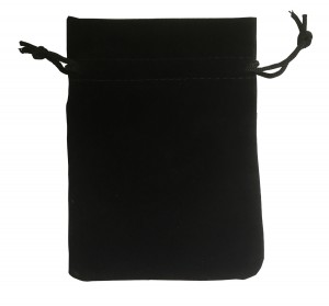 Velvet bag for coins, black