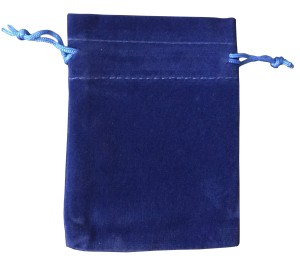 Velvet bag for coins, blue