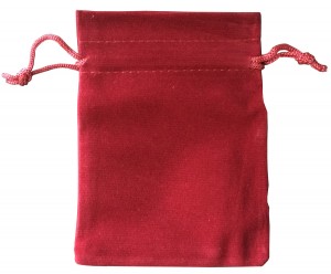 Velvet bag for coins, burgundy